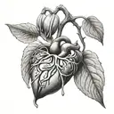 bleeding heart flower growing tattoo design idea