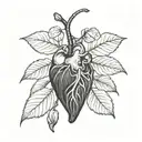 bleeding heart flower growing tattoo design idea