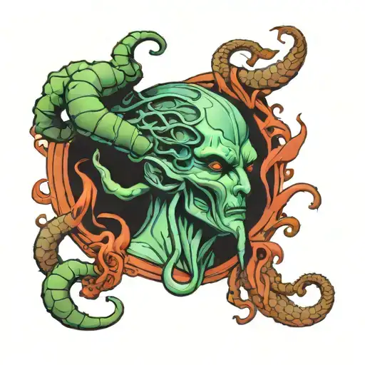 posiedon medusa morphling faceless void tattoo design idea