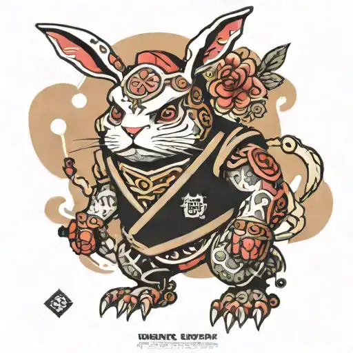 Play boy bunny robotic warrior  tattoo design idea