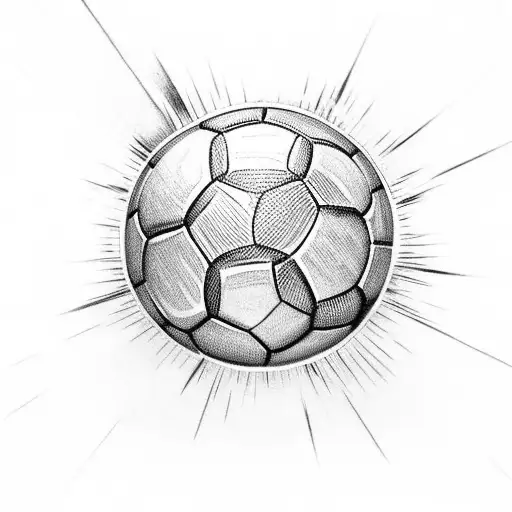 soccer goalkeeper stopping a ball of fire tattoo design idea