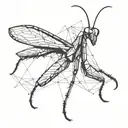 praying mantis tattoo design idea