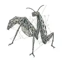 praying mantis tattoo design idea