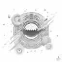 black hole destroying tattoo design idea