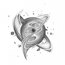 black hole destroying tattoo design idea