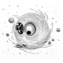 black hole destroying tattoo design idea