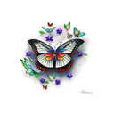 crow with butterflies tattoo design idea