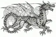 dragon flying tattoo design idea