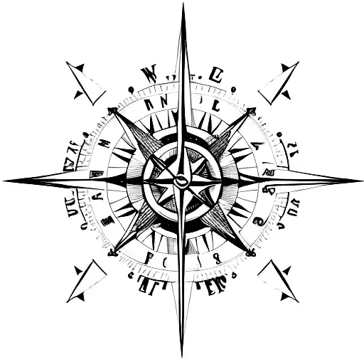 compass with soldier's face, half skull tattoo design idea