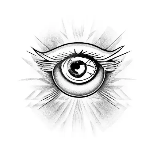 eye with fallen angel tattoo design idea
