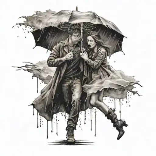  "Life is not about waiting for the storm to pass but about learning to dance in the rain." tattoo design idea