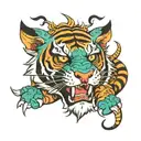 tiger biting dragon tattoo design idea