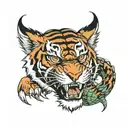 tiger biting dragon tattoo design idea