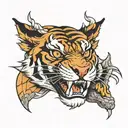 tiger biting dragon tattoo design idea