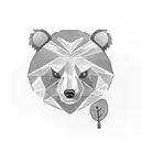 bear with forest tattoo design idea