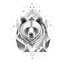 bear with forest tattoo design idea