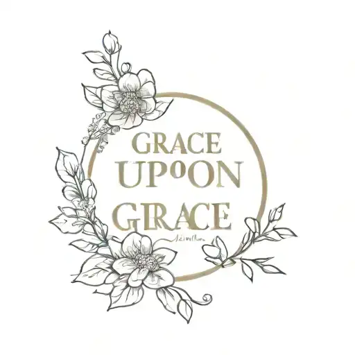 grace upon grace circle tattoo design idea