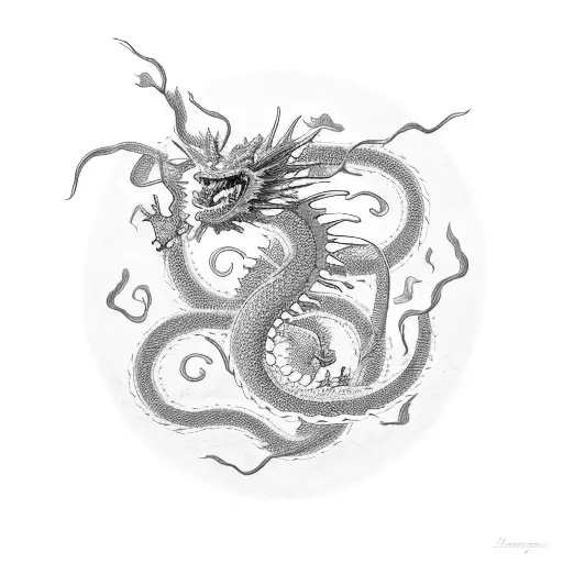 dragon shenron flying  tattoo design idea