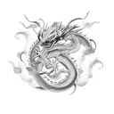 dragon shenron flying  tattoo design idea