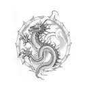 dragon shenron flying  tattoo design idea