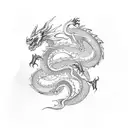 dragon flying  tattoo design idea