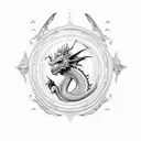 dragon flying  tattoo design idea