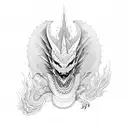 dragon flying  tattoo design idea