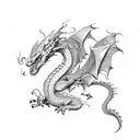 dragon flying  tattoo design idea