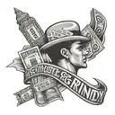 Hustle, Grind, Money tattoo design idea