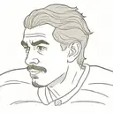 Austin Matthews from the Toronto Maple Leafs, hockey player, nhl, black hair slicked back, thinning hair, thin mustache  tattoo design idea