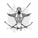 abstract eagle with arrow tattoo design idea