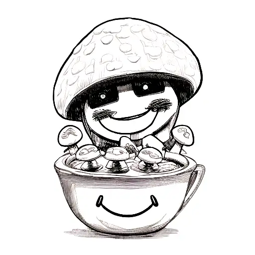 Minecraft mushroom stew combined With this smiley face :^)  tattoo design idea