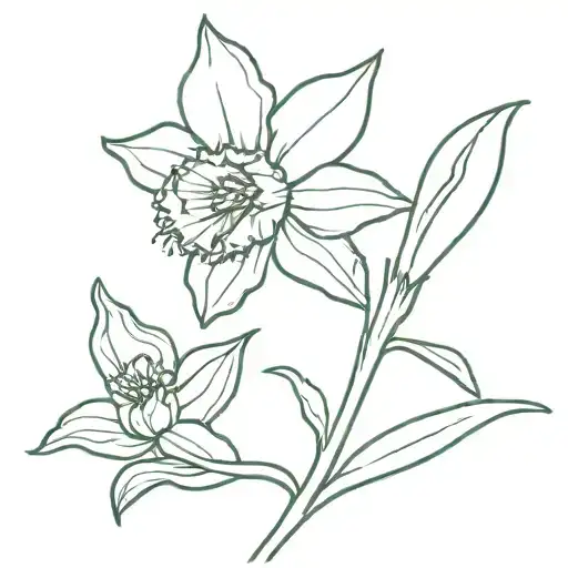 daffodil bud tattoo design idea
