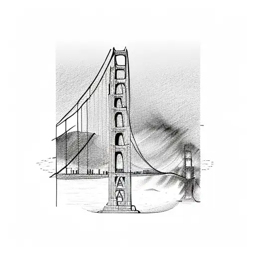 golden gate bridge tattoo design idea
