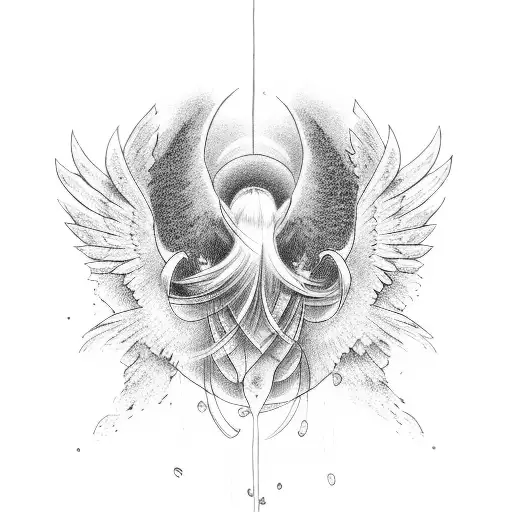 falling angel tattoo design idea