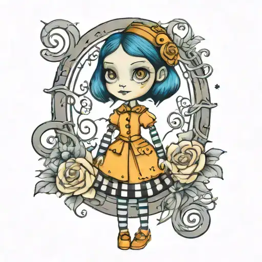 coraline doll tattoo design tattoo design idea
