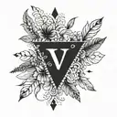 For a minimalist tattoo design, consider a sleek 'V' for the Vegan symbol with the name "Vihaan" underneath it, written  tattoo design idea
