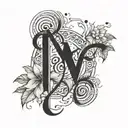 For a minimalist tattoo design, consider a sleek 'V' for the Vegan symbol with the name "Vihaan" underneath it, written  tattoo design idea