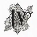 For a minimalist tattoo design, consider a sleek 'V' for the Vegan symbol with the name "Vihaan" underneath it, written  tattoo design idea