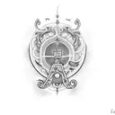 portugal with holy light tattoo design idea