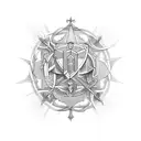 portugal with holy light tattoo design idea