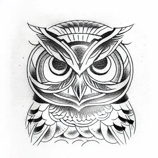 owl with the emblem of sceptre in the eye tattoo design idea