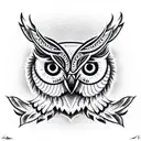 owl with the emblem of Ukraine  tattoo design idea