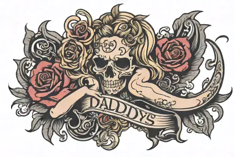 Daddy's  slut tattoo design idea
