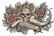 Daddy's  slut tattoo design idea