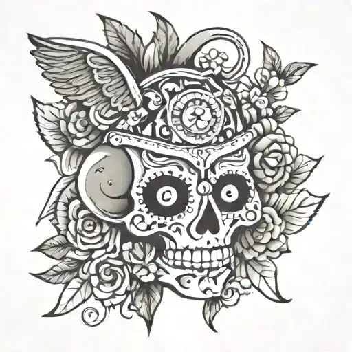 Greek Mexican  tattoo design idea
