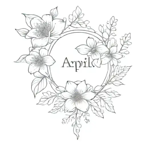simple birth flower months of november september and april in a bouquet tattoo design idea