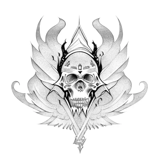 Anjo com espada e escudo  tattoo design idea