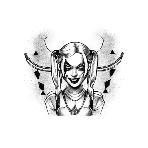 Harley quinn  tattoo design idea