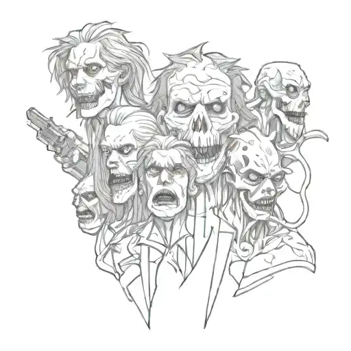 Horror movie characters tattoo design idea